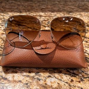 Ray-Ban gradient aviators.  Gold frame